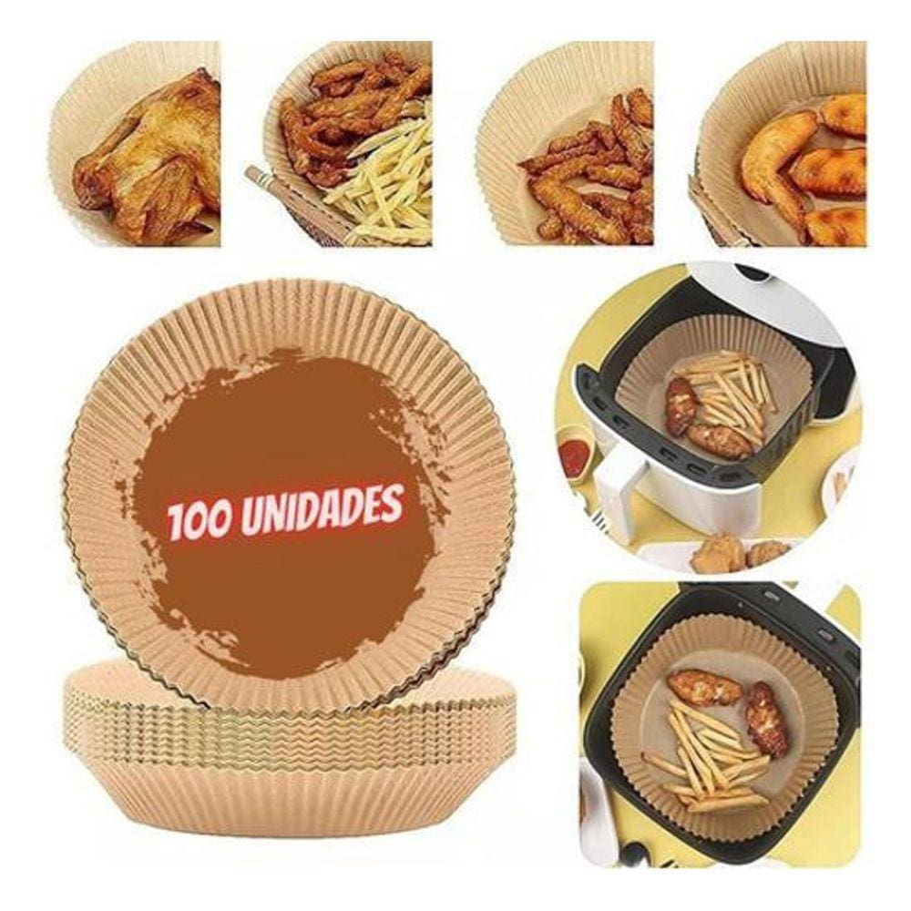 Forro Papel Forma Air Fryer Descartável Antiaderente Kit 100