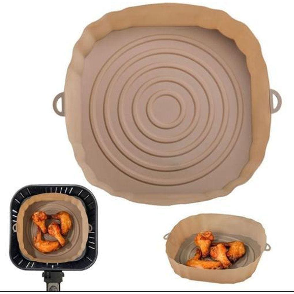 Forma Cesto De Silicone Para Air Fryer Reutilizável Com Alça