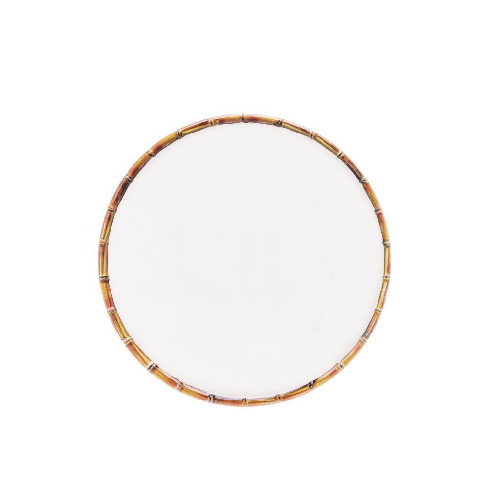 Pratro para Sobremesa Wolff Bambu de Melamina Branco 22cm