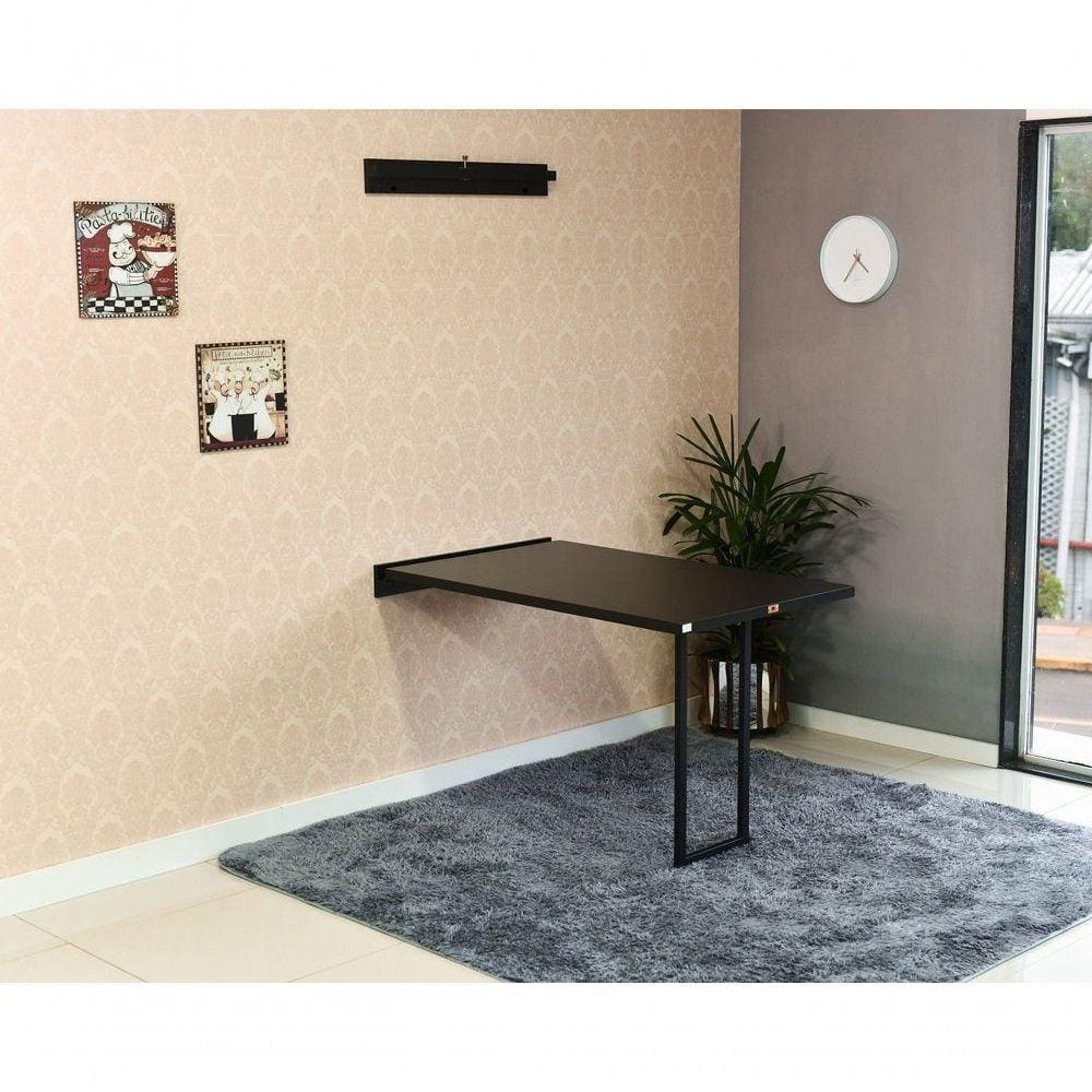 Mesa Dobrável Retrátil De Parede 120x75 Preto