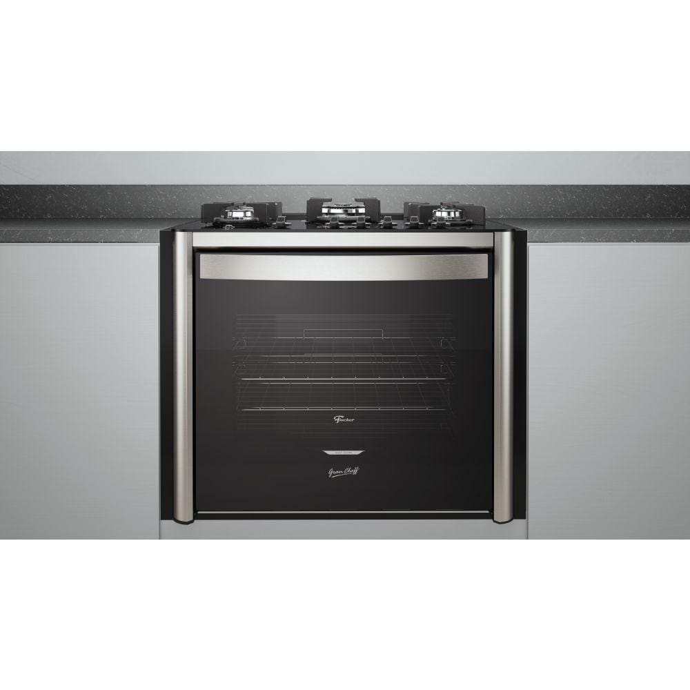 Fogão Fischer Gran Cheff de Embutir 5 Bocas Mesa de Vidro Com Dourador 110L Silver 127V 28550-65542