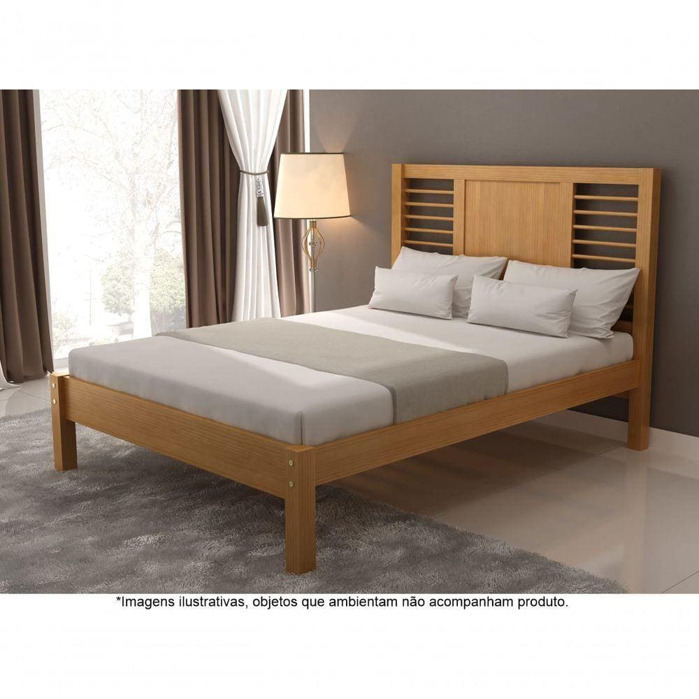 Cama Casal Em Madeira Maciça 1,60 Nápoles Mel