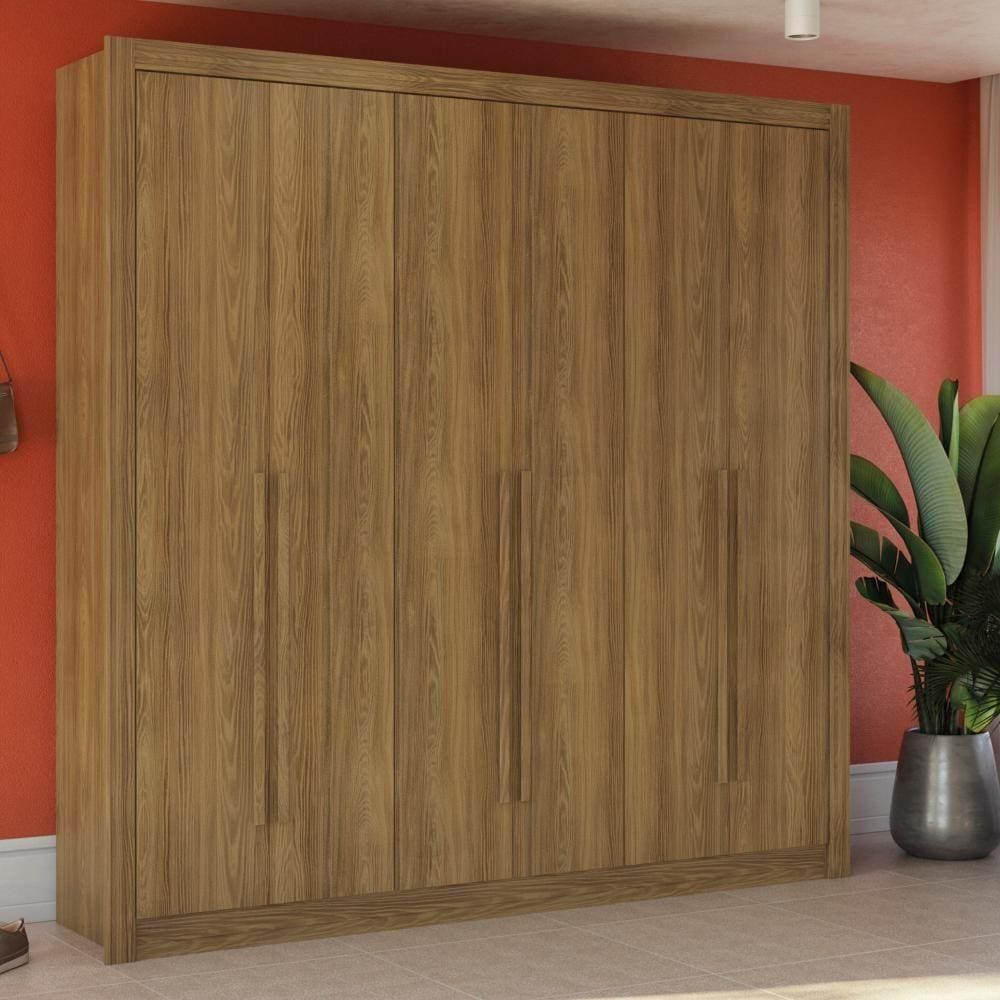 Guarda-roupa Casal 100% Mdf Kappesberg 6 Portas 8 Gavetas Nogueira