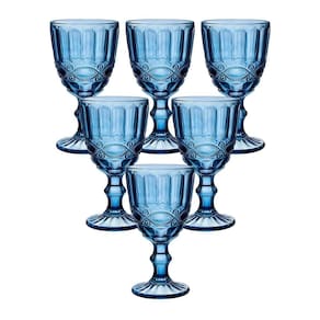 Conjunto de Taças de Vidro 360ml 6 peças Madrid Azul – Casambiente