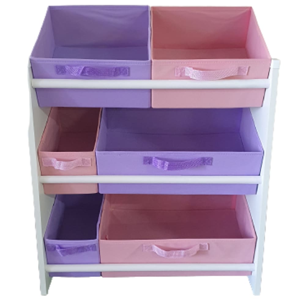 Organizador Infantil Brinquedos Caixas Educativo Rosa Lilas
