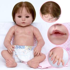 BEBÊ REBORN MENINA LETÍCIA MEIGUINHA SUPER MOLINHA TODA EM SILICONE -  Maternidade Mundo Baby Reborn