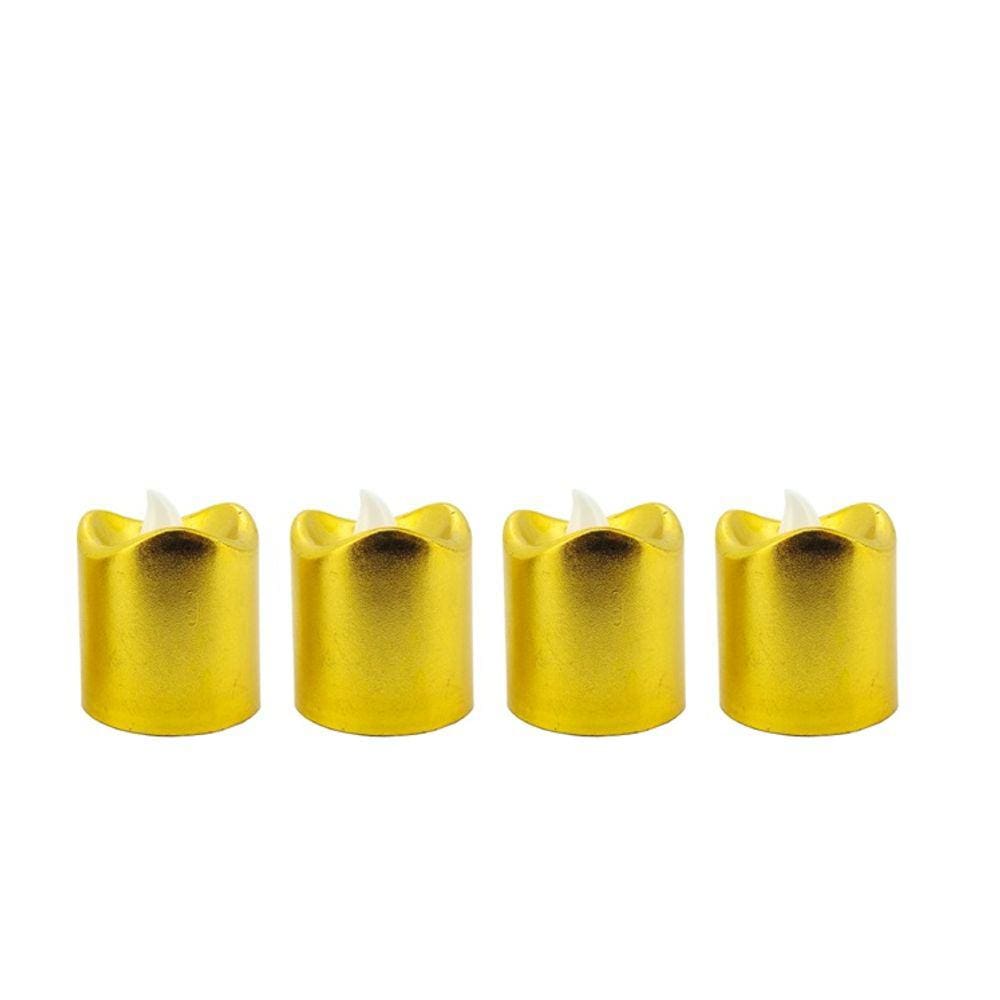 Kit Vela Dourada Eletrônica LED 4cm 4 Unidades - Yangzi