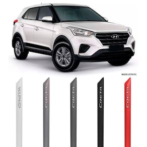 Jogo Friso Lateral Pintado Hyundai Creta Escrita Alto Revelo Cromado