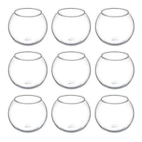 Kit 10 Vaso Vasinho Aquário Castiçal Redondo De Vidro 750Ml