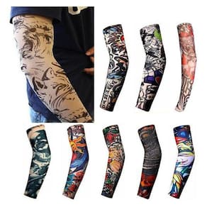 Manguito Manga Tipo Tatuagem Falsa Tatoo Par Variados