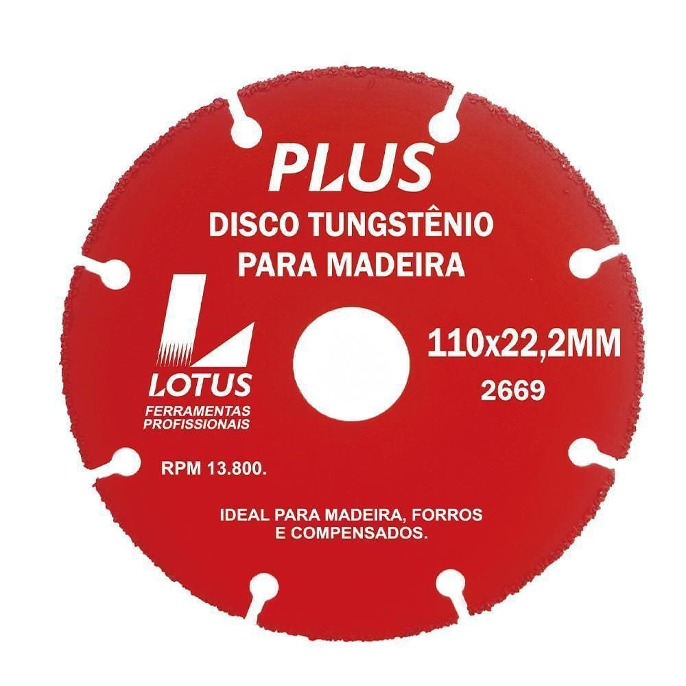 Disco De Tungstênio Para Corte De Madeira 110X22,2Mm 100/10