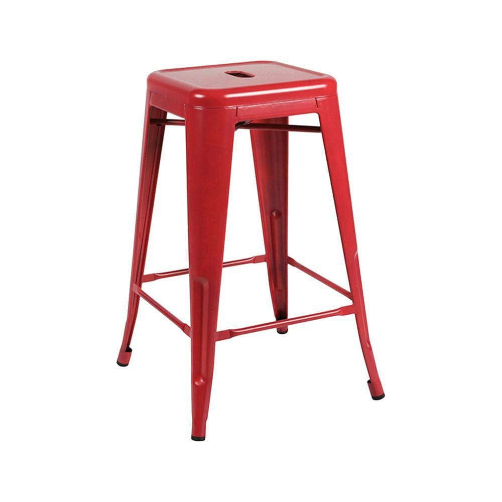 Banqueta Alta Industrial em Aço Berlim Fratini Vermelho