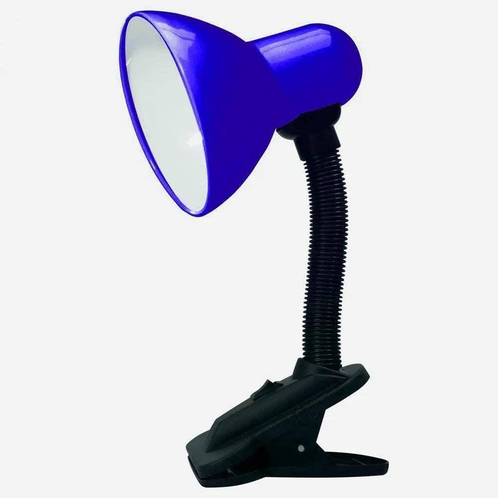 Abajur Luminária Mesa Garra Flexível Articulável Clamp Lamp Garra Nova Lk-777 Azul