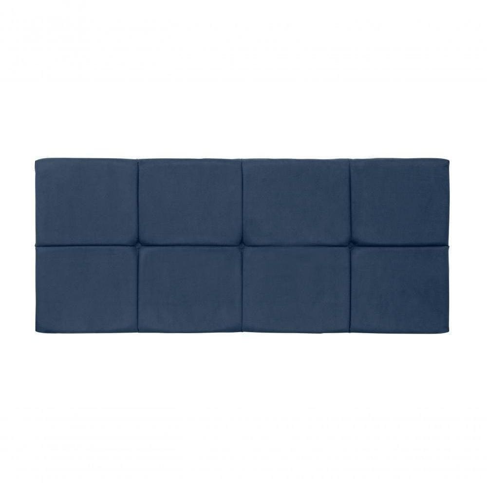 Painel Cabeceira Estofado Decorativo Para Cama Casal 1,40Cm Azul Marinho Smf Decor