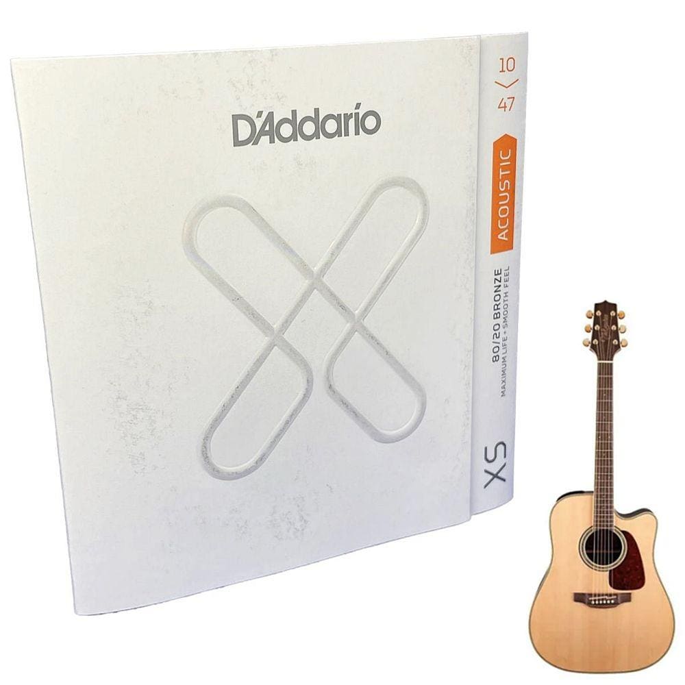 Jogo de cordas Daddario para Violão XS 10-47 Revestido Bronze Tensão 010 Extra Leve