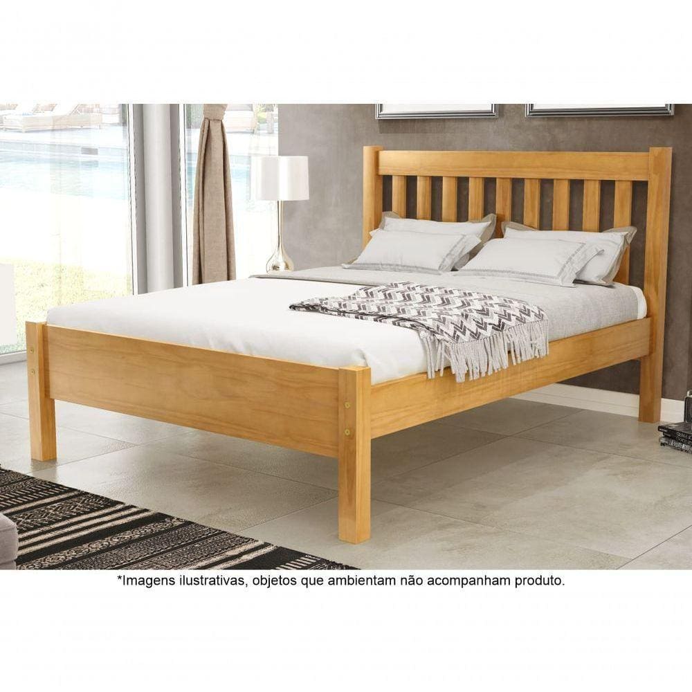 Cama Casal Em Madeira Maciça 1,60 Rapido Alice Mel