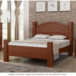 Cama Casal Em Madeira Maciça 1,40 Itália Avelã