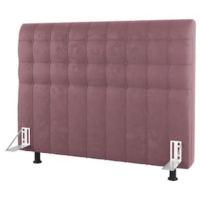 Cabeceira Cama Box Solteiro Dahlia 90Cm Com Frame Veludo Rosê - Desk Design