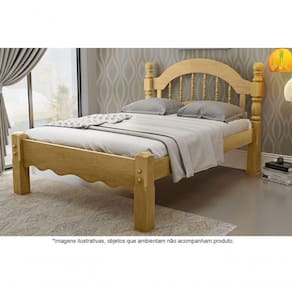 Cama Casal Em Madeira Maciça Torneada 1,60 Siena Imbuia