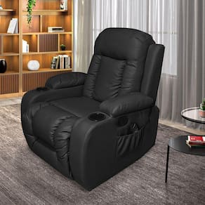 Poltrona Do Papai Reclinável Sala De estar Massagem Balanço Giratória Austin Preto G31 - Gran Belo
