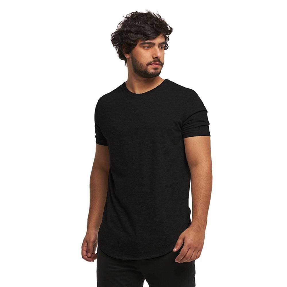 Camiseta Plus Size Longline Masculina Oversized Manga Curta C1