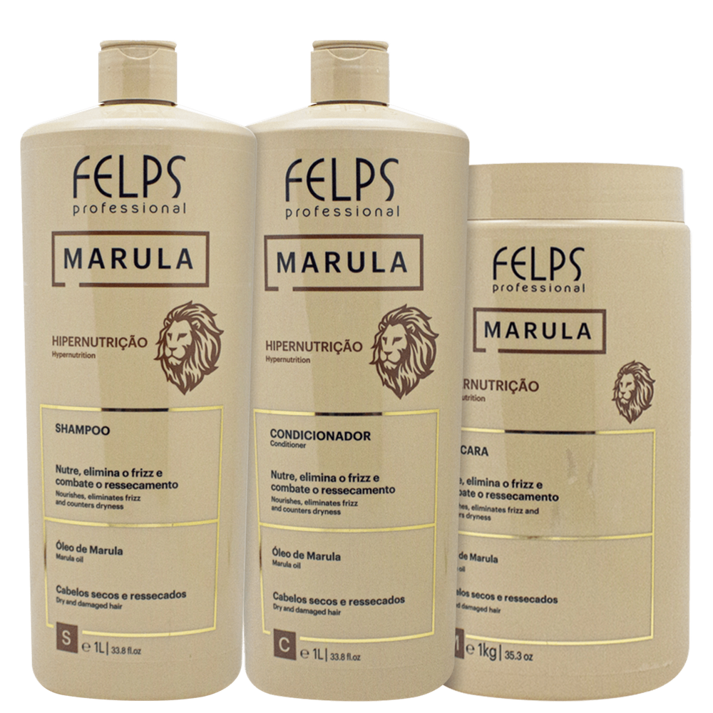 Kit Felps Marula Tratamento Salão (3 Produtos)