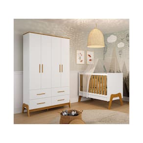 Berço e Guarda Roupa Retrô Guti Moveis Peroba MDF