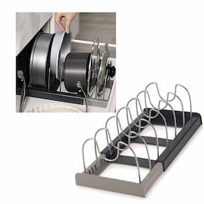 Organizador Cozinha Ajustavel Tampa Panela Louça Extensivel Gaveta Organizaçao Resistente Multiuso Casa