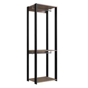Módulo para Closet com Cabideiro e Prateleira 183x45x57cm Prodecor Preto/Montana