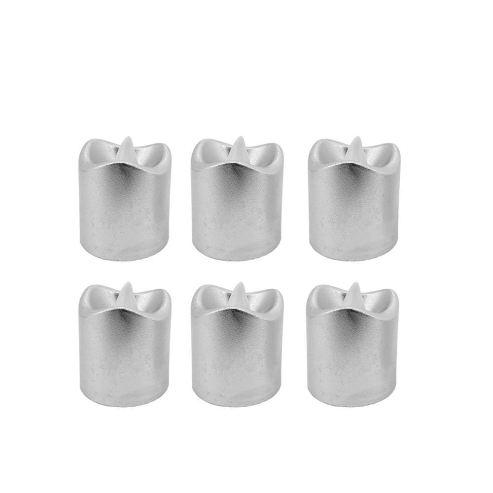 Kit 6 Velas Prata Eletrônica LED 4cm - Yangzi