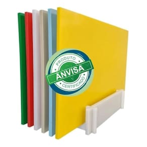 Conjunto 6 Tabuas Para Corte Polietileno 30X50Cm + Suporte