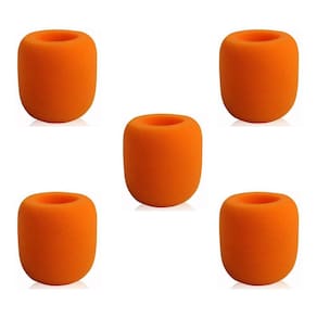 Kit 5 Espumas Filtro Pop Microfone Dinâmico Vocal - Laranja