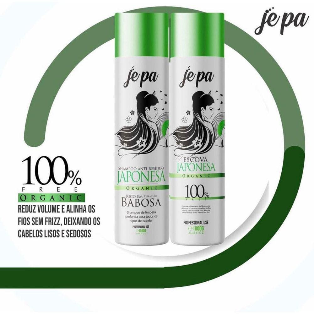 Kit Escova Progressiva Japonesa Jepa 100% Organic 1L
