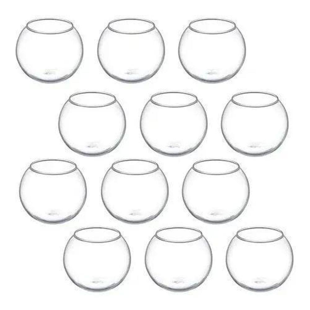 Kit 15 Vaso Vasinho Aquário Castiçal Redondo De Vidro 750Ml