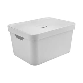 Caixa Organizadora Cube Branco 32 L Com Tampa 46 X 36 X 24,5 Cm