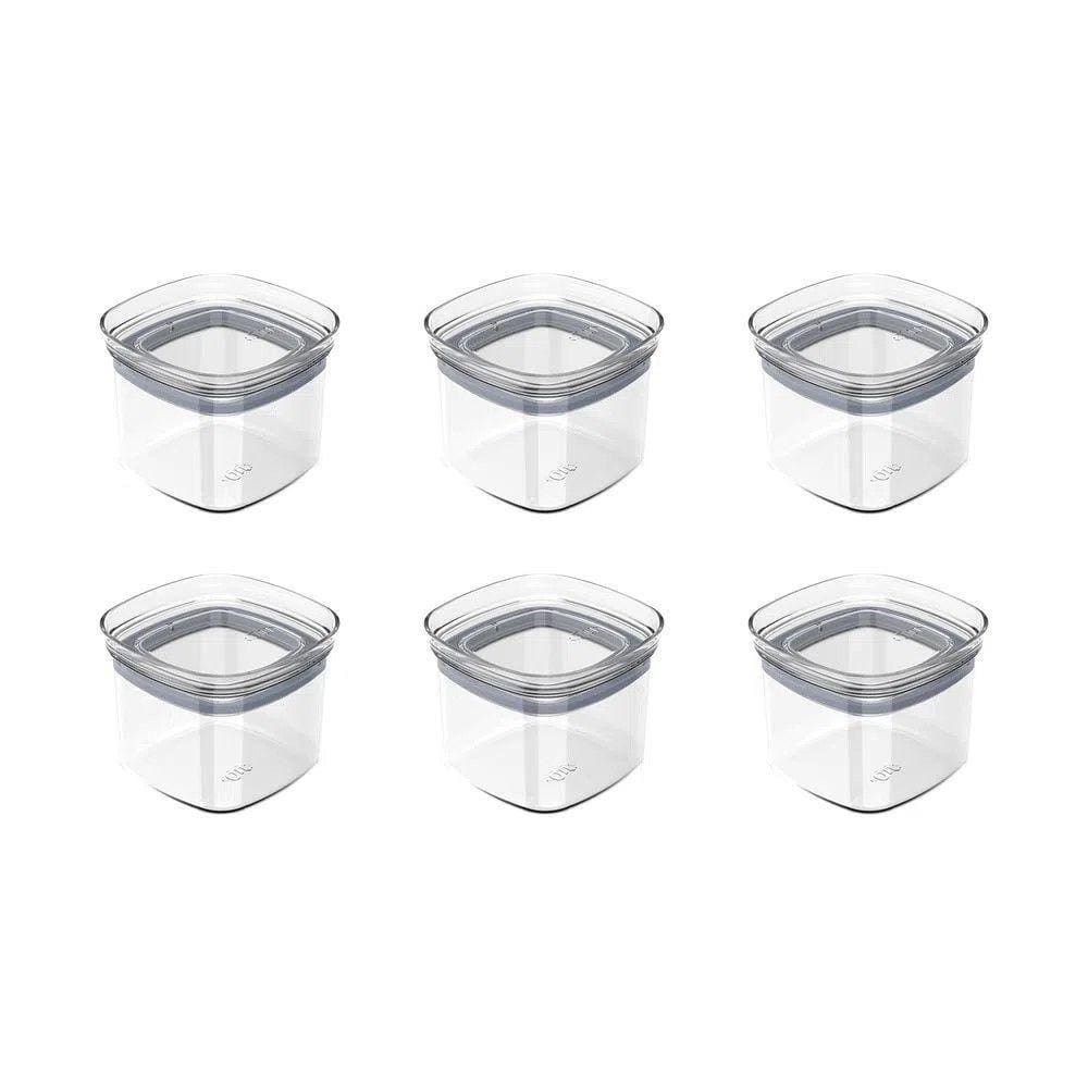 Conjunto De Potes Herméticos Block 6 Peças 150 Ml Transparente