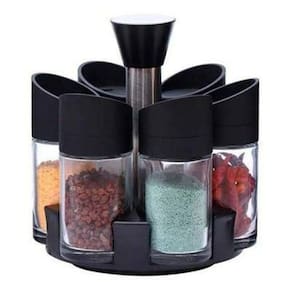 Porta Condimentos Temperos 6 Peças Cozinha Suporte Giratorio Restaurantes Casas