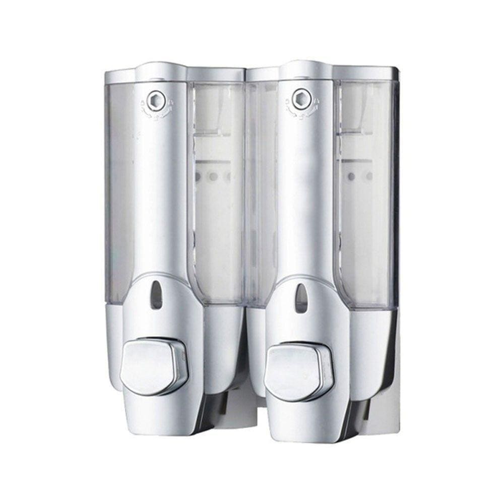 Dispenser Duplo Shampoo Sabonete Liquido Alcool Banheiro Hotel Casa Shopping