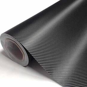 Vinil Adesivo Envelopamento Fibra Carbono 3D Preto 1M X 10Cm