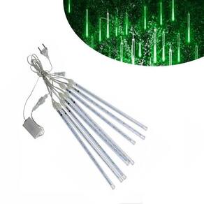 8 Tubos De Luz Led De 50Cm Cascata Efeito Gelo Natal Verde