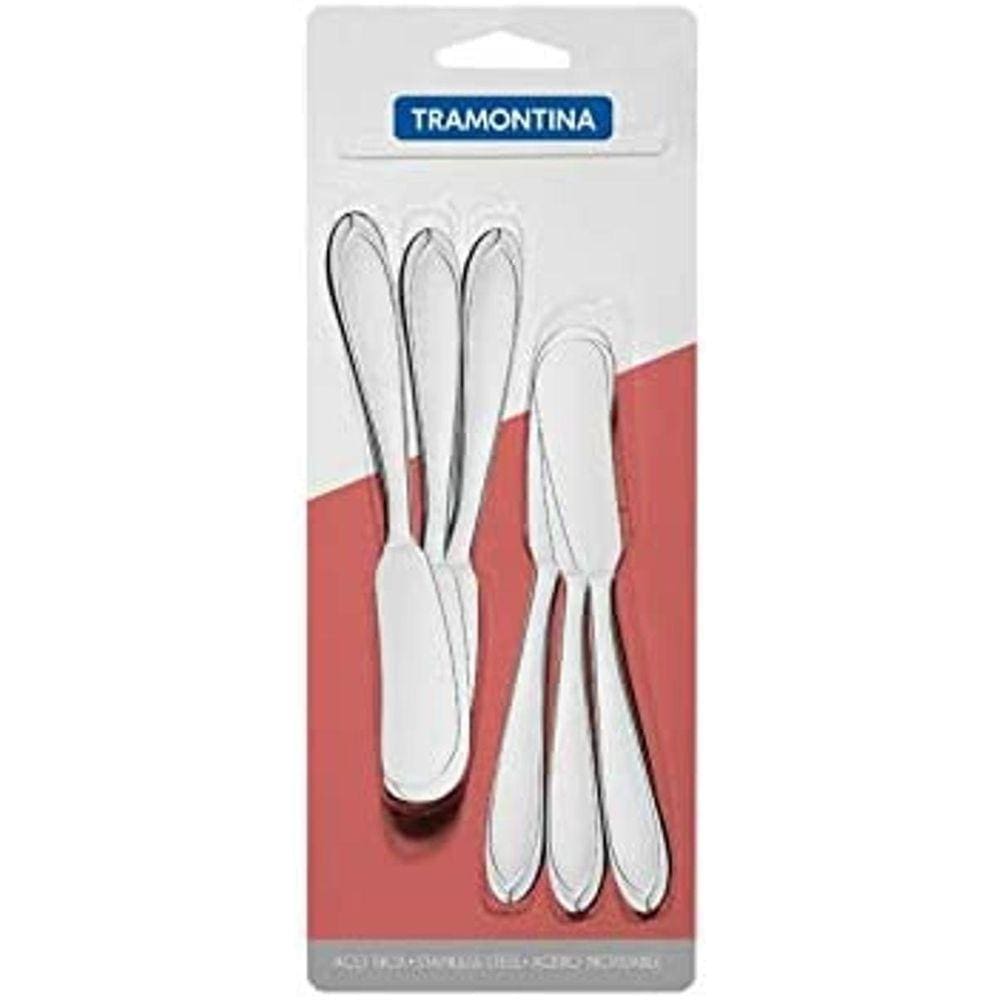 Conjunto De Espátula Manteiga 6 Pç Tramontina Laguna Inox