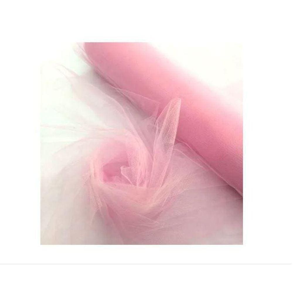 Rolo De Tule Tecido - Rosa Bebê - 50 Metros Marca Delfin