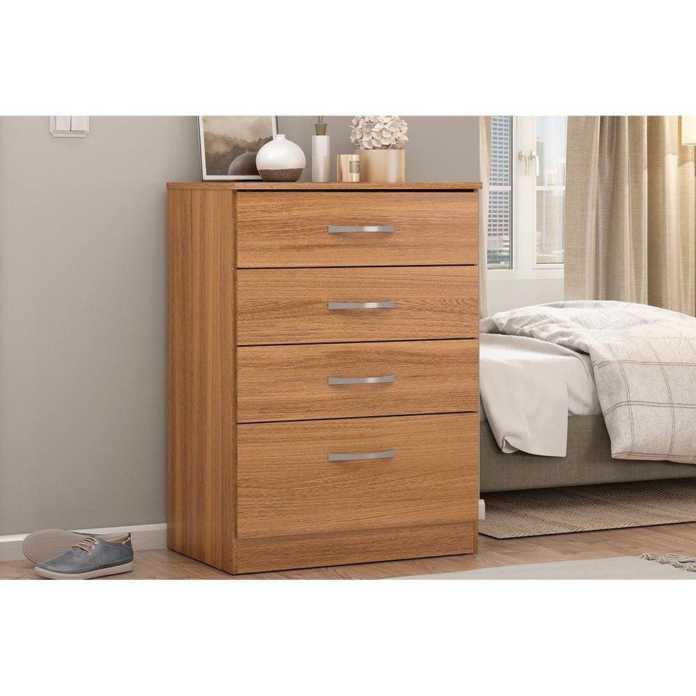 Cômoda de Quarto Astral c/ 4 Gavetas Amêndola - Demóbile