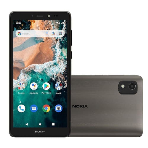 imagem-Smartphone Nokia C2 2nd Edition 4G 32GB 2GB RAM Tela 5,7 Câmera com IA Android Desbloqueio Facial Cinza - NK085