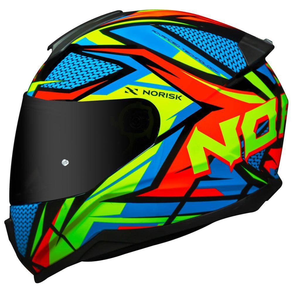 Capacete Masculino Norisk Razor Sharp Amarelo Moto Fechado