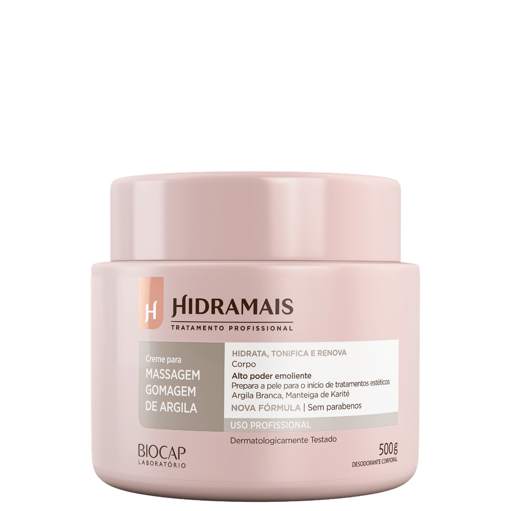 Hidramais Gomagem de Argila Branca - Creme para Massagem 500g
