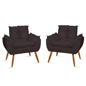 Kit 02 Poltronas Decorativas Opala Pés Palito - Sala - Balaqui Decor Cor:cinza
