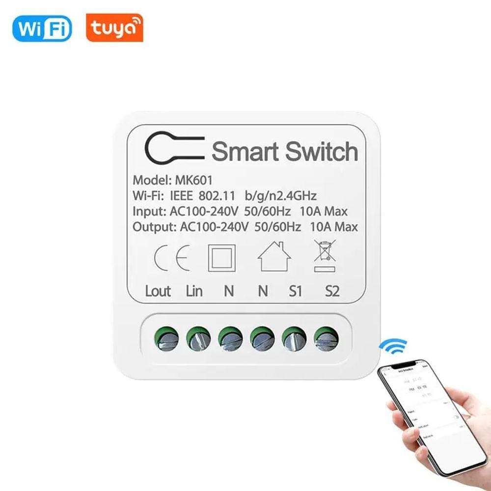Interruptor de Automação Residencial Inteligente Wi-Fi 16A com 1 Saída - Tuya, Google Home e Alexa