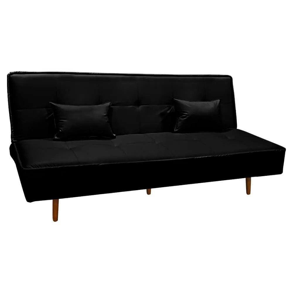 Sofá Cama Silver 3 Lugares Reclinável 1,93 Corino Preto - Speciale Home Preto
