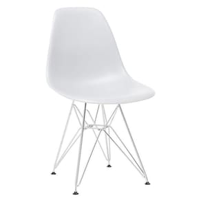 Cadeira Eames Eiffel Dkr Com Base De Metal Cromado Cinza Claro Cinza-claro